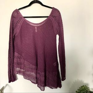 Free People Asymmetrical Lacey Long Sleeve